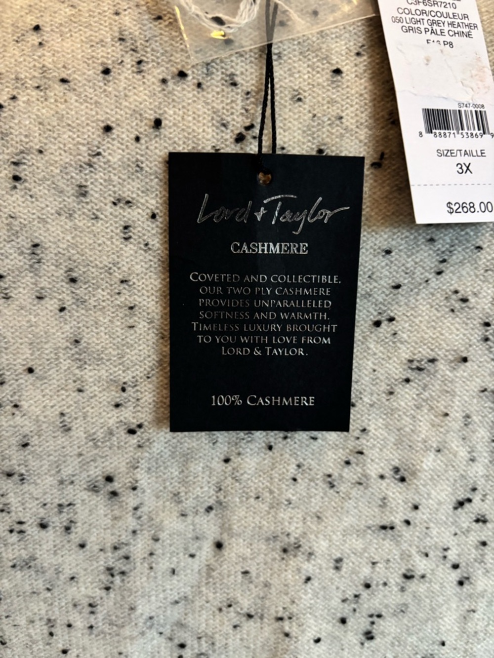 *NEW* Lord & Taylor Women’s 100%  Cashmere Cardigan Draped Open Front Size 3XT - Picture 7 of 7